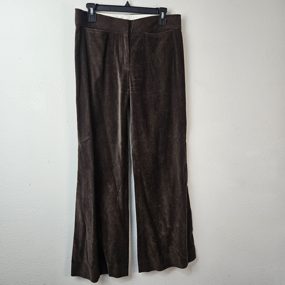 MARC JACOBS Brown Wide Leg Pants Size 6 Cotton Cashmere Lycra